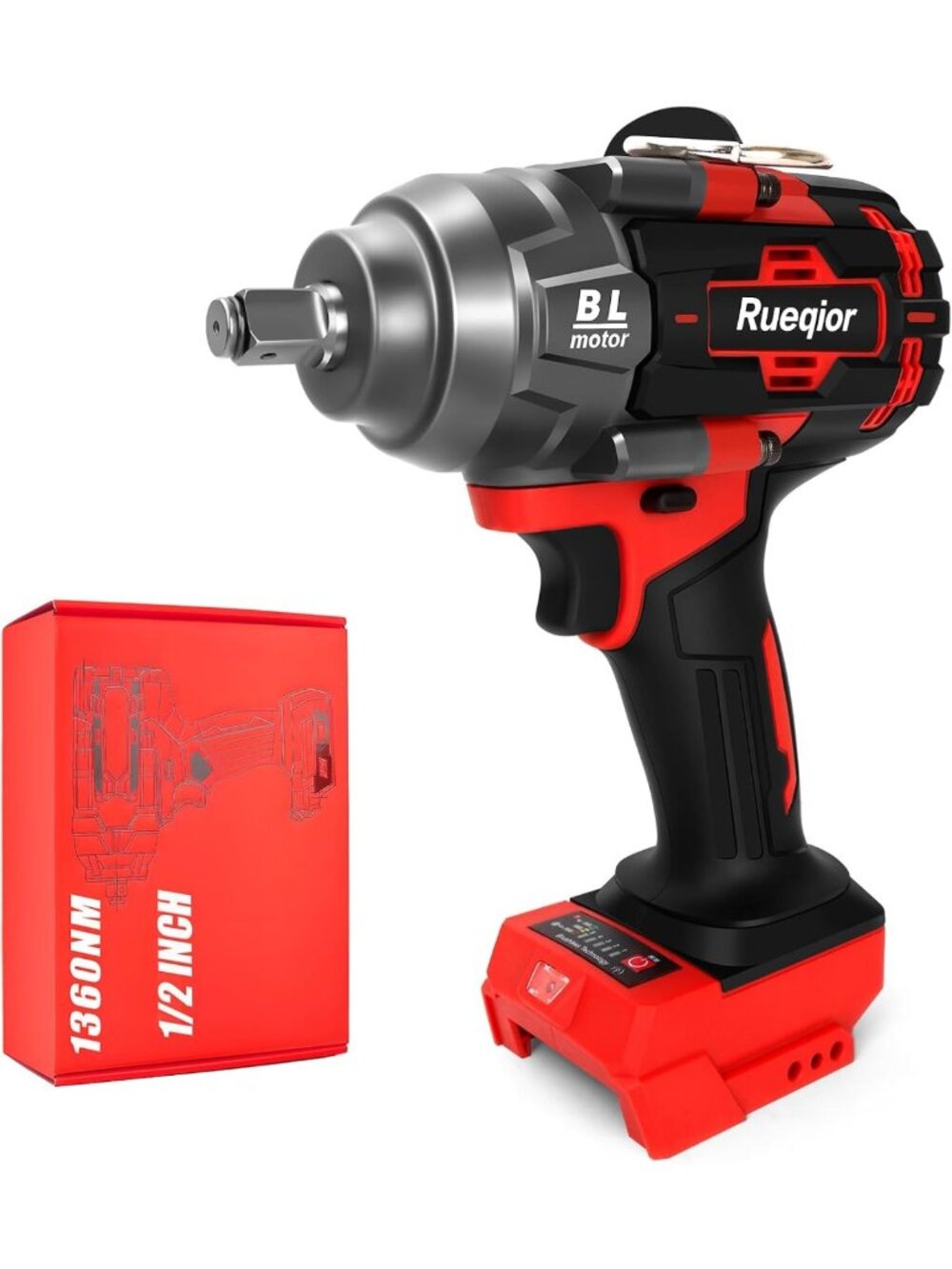 Powerful Cordless 1/2" Impact Wrench - Compatible with 18V Batteries, High